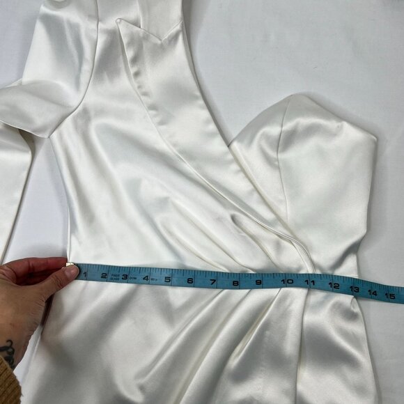 NWT NBD Revolve Vanity Mini Dress One Shoulder Satin Structured White Small - Picture 11 of 16